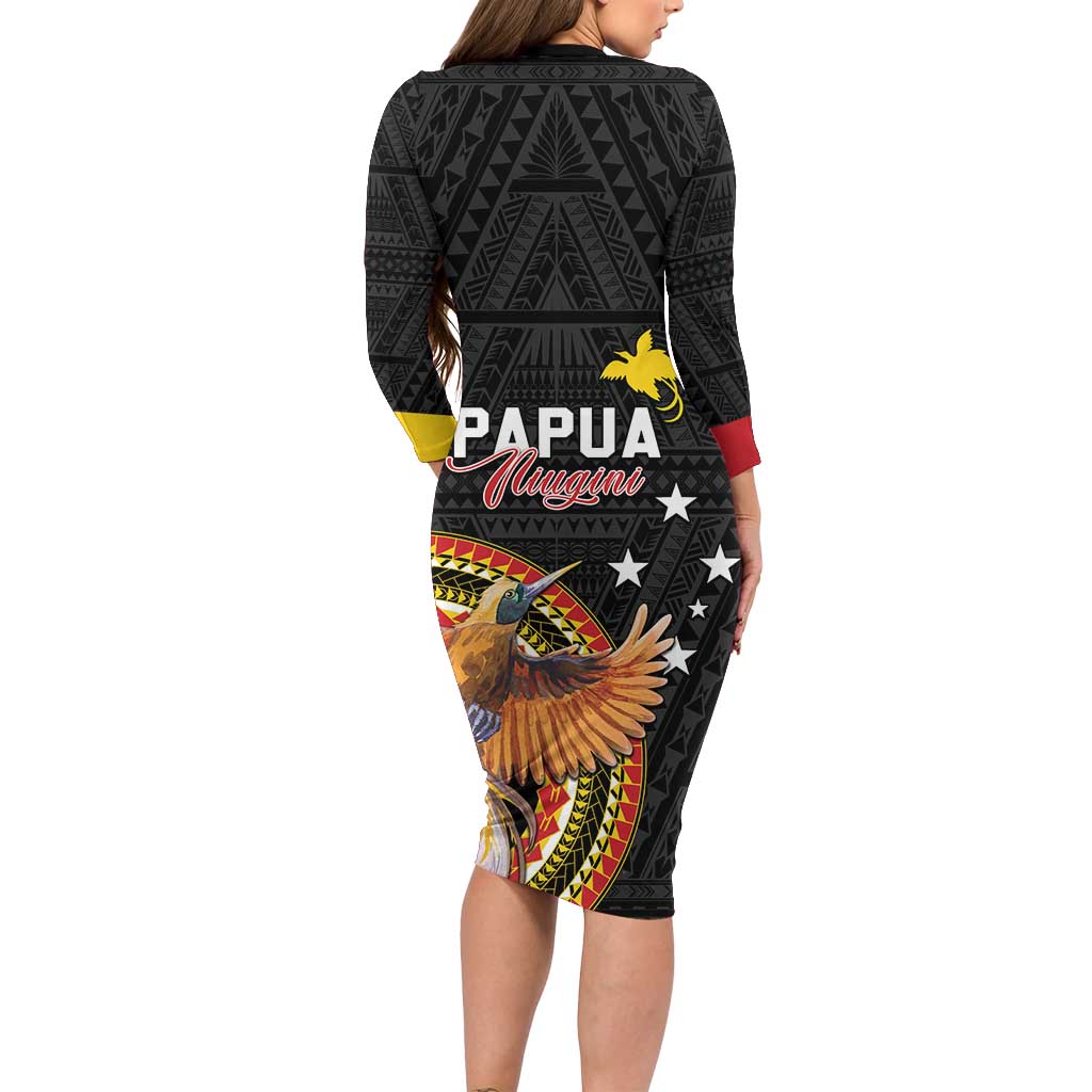Papua New Guinea Tok Pisin Wik Long Sleeve Bodycon Dress Land Of The Unexpected