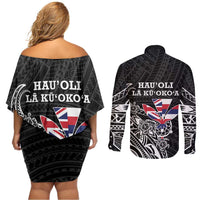 Hawaii November 28th Is My Independence Day Couples Matching Off Shoulder Short Dress and Long Sleeve Button Shirt LT05 - Polynesian Pride