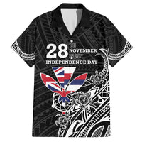 Hawaii November 28th Is My Independence Day Family Matching Off The Shoulder Long Sleeve Dress and Hawaiian Shirt