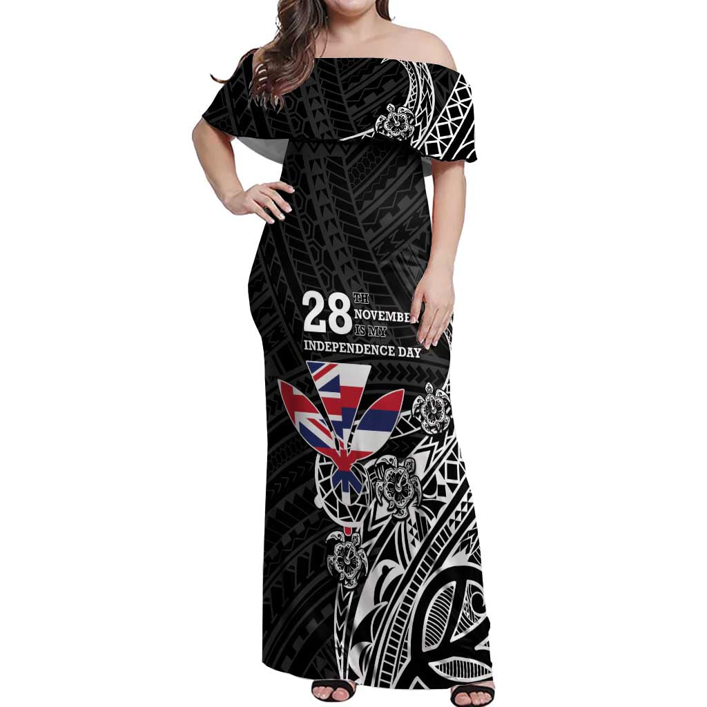 Hawaii November 28th Is My Independence Day Off Shoulder Maxi Dress