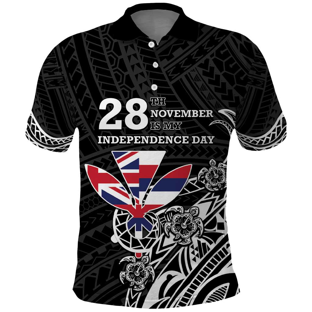 Hawaii November 28th Is My Independence Day Polo Shirt LT05 Black - Polynesian Pride