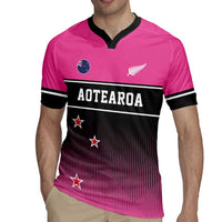 Custom New Zealand Women Cricket Rugby Jersey Pink Simple Style