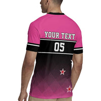 Custom New Zealand Women Cricket Rugby Jersey Pink Simple Style