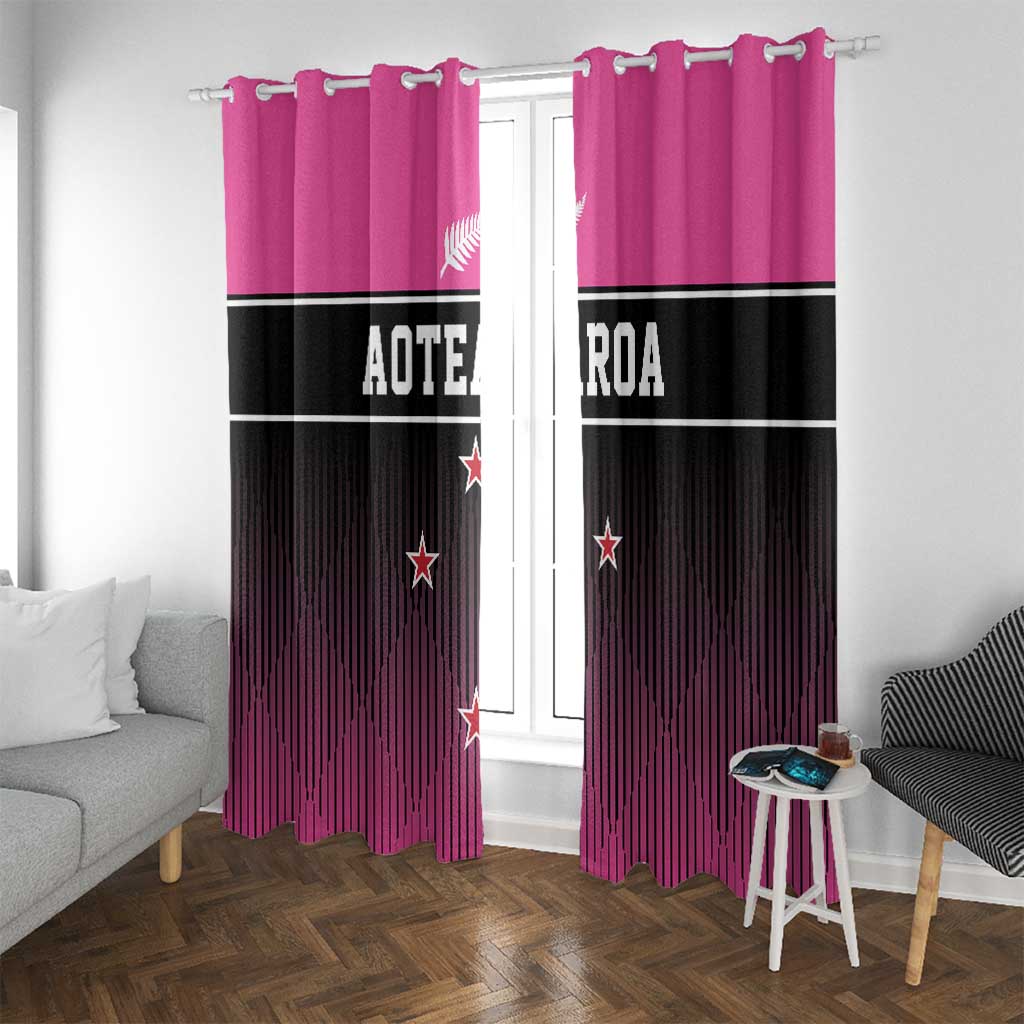New Zealand Women Cricket Window Curtain Pink Simple Style