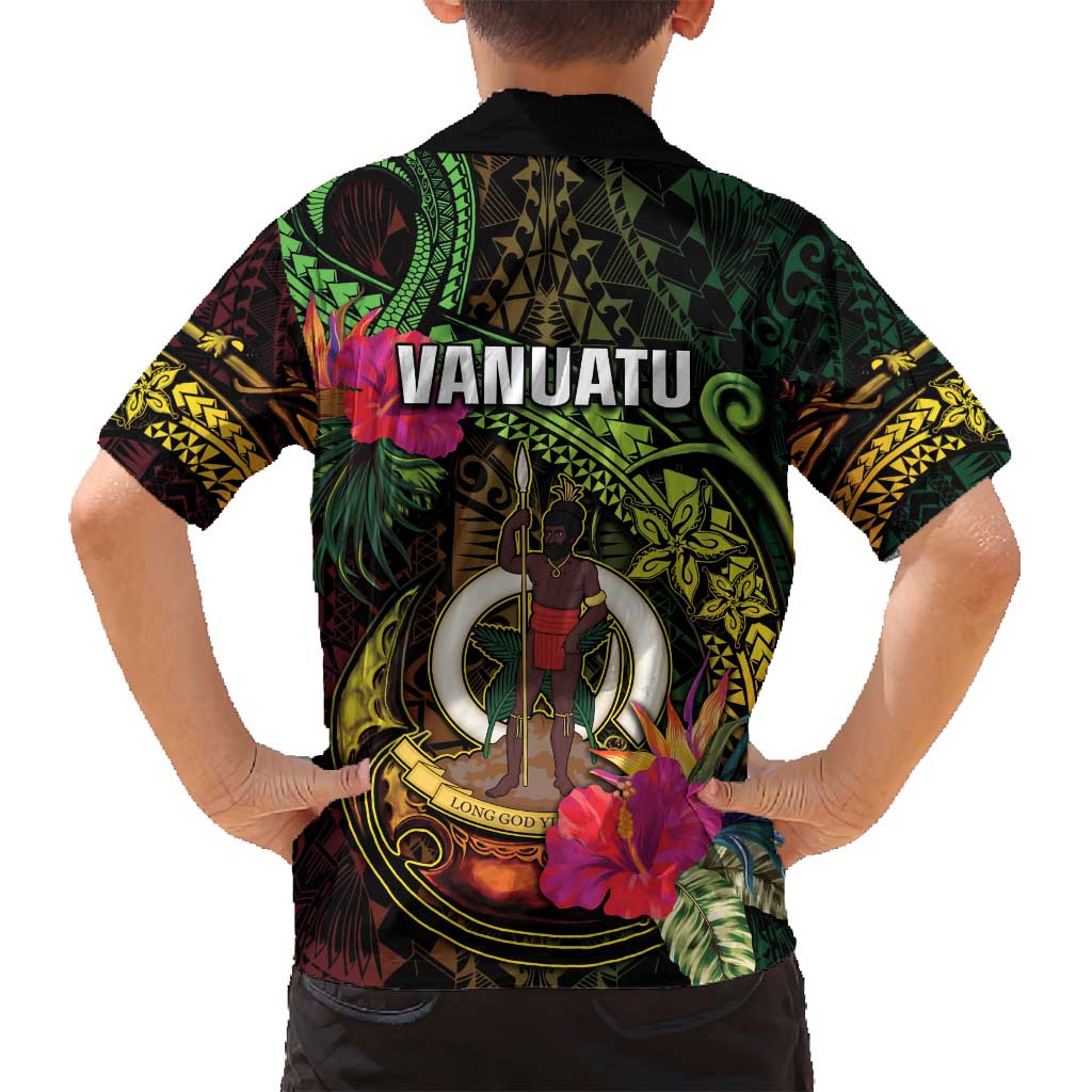Vanuatu Family Matching Off Shoulder Short Dress and Hawaiian Shirt Be Strong Pray For Port Vila