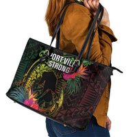 Vanuatu Leather Tote Bag Be Strong Pray For Port Vila