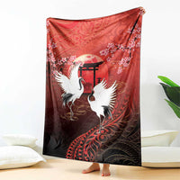 Hawaii and Japan Together Blanket Polynesian Art Tattoo With Cranes And Sakura LT05 - Polynesian Pride