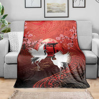 Hawaii and Japan Together Blanket Polynesian Art Tattoo With Cranes And Sakura LT05 - Polynesian Pride