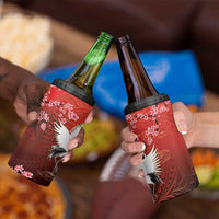 Hawaii and Japan Together 4 in 1 Can Cooler Tumbler Polynesian Art Tattoo With Cranes And Sakura LT05 - Polynesian Pride