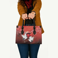 Hawaii and Japan Together Leather Bag Polynesian Art Tattoo With Cranes And Sakura LT05 - Polynesian Pride