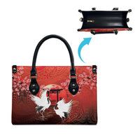 Hawaii and Japan Together Leather Bag Polynesian Art Tattoo With Cranes And Sakura LT05 - Polynesian Pride