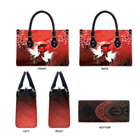 Hawaii and Japan Together Leather Bag Polynesian Art Tattoo With Cranes And Sakura LT05 - Polynesian Pride