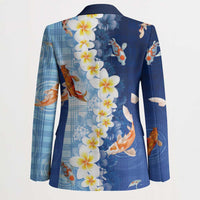 Hawaii And Japan Blazer Plumeria Lei With Koi Fish Blue LT05 - Polynesian Pride