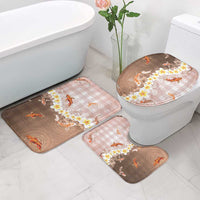 Hawaii And Japan Bathroom Set Plumeria Lei With Koi Fish Beige LT05 - Polynesian Pride