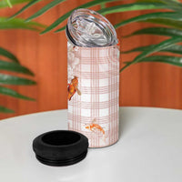 Hawaii And Japan 4 in 1 Can Cooler Tumbler Plumeria Lei With Koi Fish Beige LT05 - Polynesian Pride
