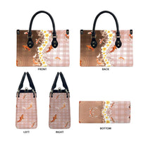 Hawaii And Japan Leather Bag Plumeria Lei With Koi Fish Beige LT05 - Polynesian Pride
