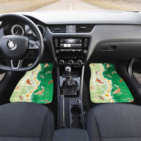 Hawaii And Japan Car Mats Plumeria Lei With Koi Fish Green LT05 Set 2pcs - Front Green - Polynesian Pride