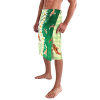 Hawaii And Japan Lavalava Plumeria Lei With Koi Fish Green LT05 - Polynesian Pride