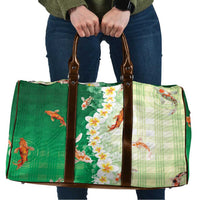 Hawaii And Japan Travel Bag Plumeria Lei With Koi Fish Green LT05 Green - Polynesian Pride