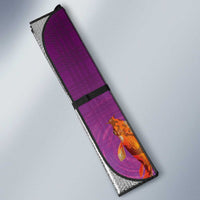 Hawaii And Japan Auto Sun Shade Plumeria Lei With Koi Fish Purple LT05 - Polynesian Pride