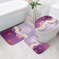 Hawaii And Japan Bathroom Set Plumeria Lei With Koi Fish Purple LT05 - Polynesian Pride