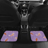 Hawaii And Japan Car Mats Plumeria Lei With Koi Fish Purple LT05 Set 2pcs - Back Purple - Polynesian Pride