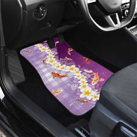 Hawaii And Japan Car Mats Plumeria Lei With Koi Fish Purple LT05 - Polynesian Pride