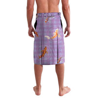 Hawaii And Japan Lavalava Plumeria Lei With Koi Fish Purple LT05 - Polynesian Pride
