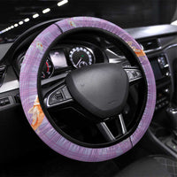 Hawaii And Japan Steering Wheel Cover Plumeria Lei With Koi Fish Purple LT05 Universal Fit Purple - Polynesian Pride