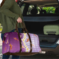 Hawaii And Japan Travel Bag Plumeria Lei With Koi Fish Purple LT05 - Polynesian Pride