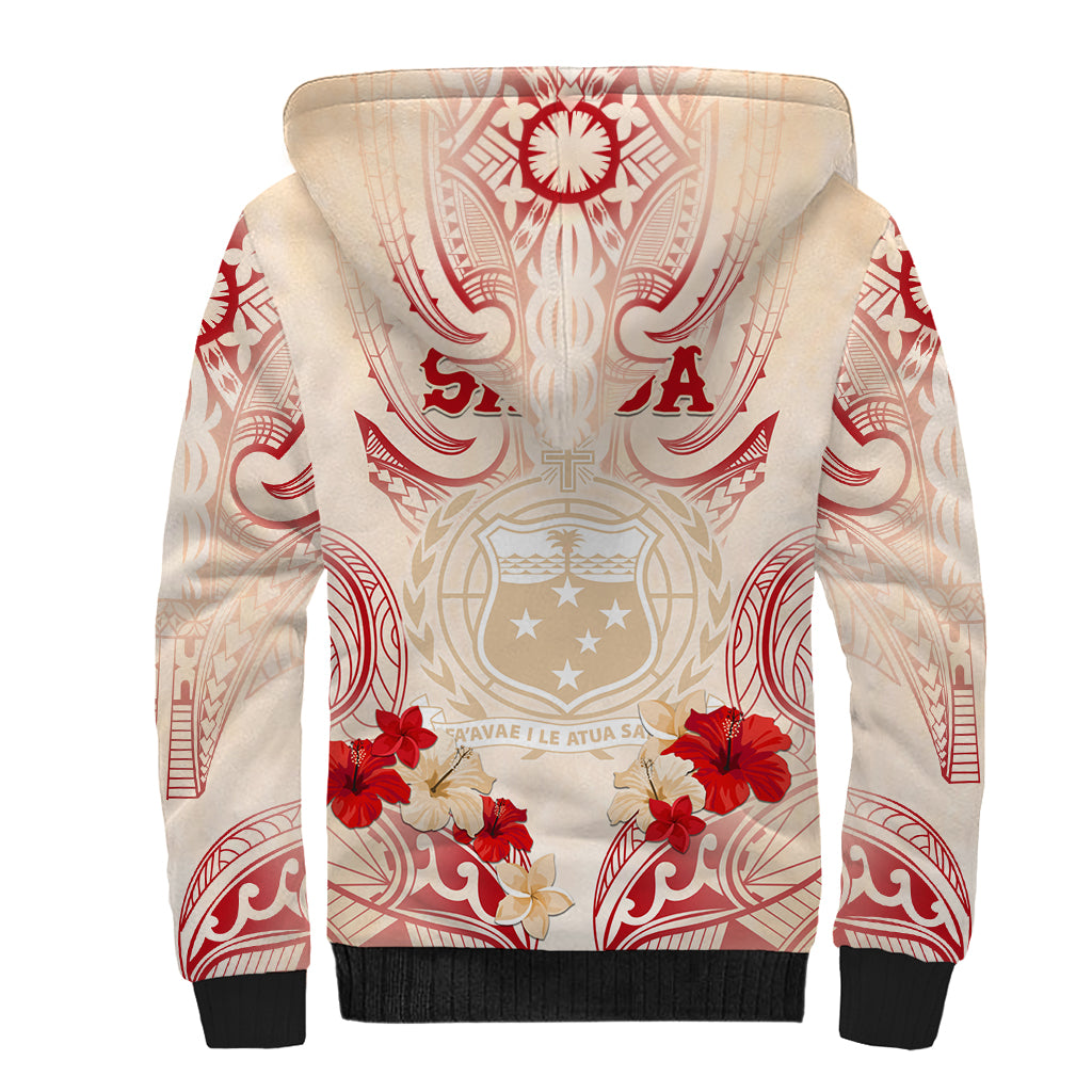 Siva Samoa Sherpa Hoodie Samoan Taupou With Polynesian Pattern LT05 - Polynesian Pride