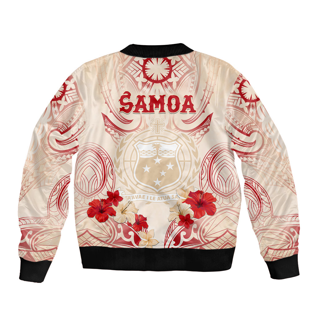 Siva Samoa Sleeve Zip Bomber Jacket Samoan Taupou With Polynesian Pattern LT05 - Polynesian Pride
