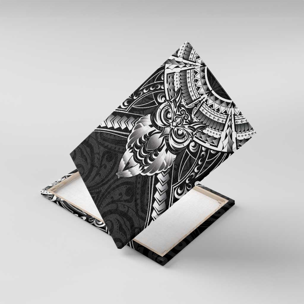 New Zealand Morepork Canvas Wall Art Maori Pattern Black