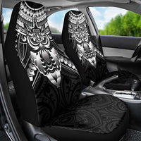 New Zealand Morepork Car Seat Cover Maori Pattern Black