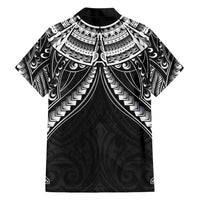New Zealand Morepork Family Matching Short Sleeve Bodycon Dress and Hawaiian Shirt Maori Pattern Black