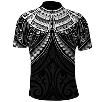 New Zealand Morepork Polo Shirt Maori Pattern Black