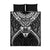 New Zealand Morepork Quilt Bed Set Maori Pattern Black