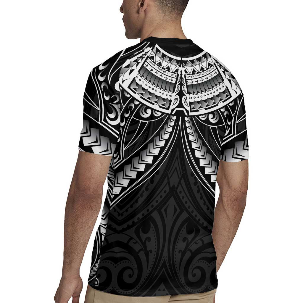 New Zealand Morepork Rugby Jersey Maori Pattern Black