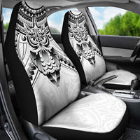 New Zealand Morepork Car Seat Cover Maori Pattern White