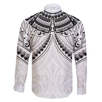 New Zealand Morepork Family Matching Off The Shoulder Long Sleeve Dress and Hawaiian Shirt Maori Pattern White