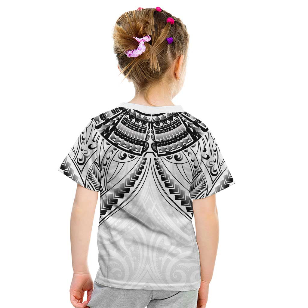 New Zealand Morepork Kid T Shirt Maori Pattern White