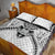 New Zealand Morepork Quilt Bed Set Maori Pattern White