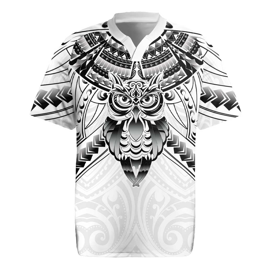 New Zealand Morepork Rugby Jersey Maori Pattern White