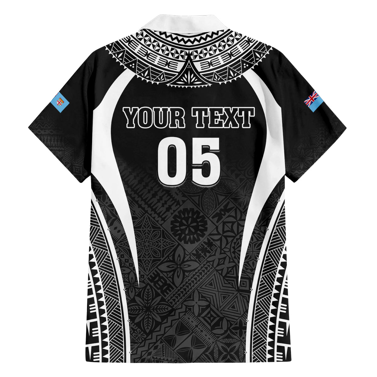 Custom Fiji Rugby Family Matching Long Sleeve Bodycon Dress and Hawaiian Shirt Fijian Warrior Black