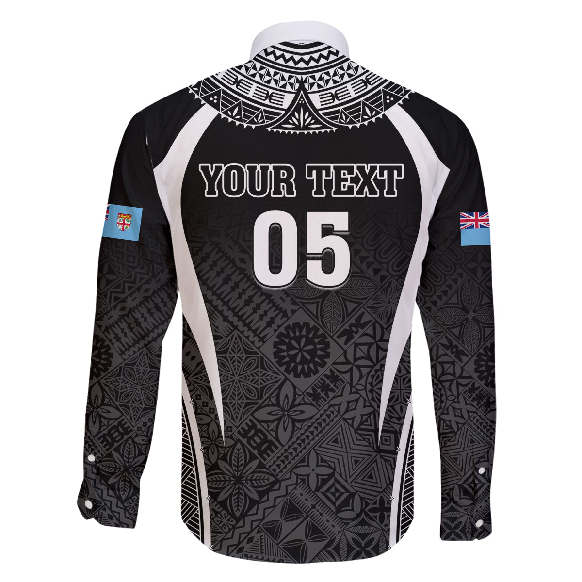 Custom Fiji Rugby Family Matching Long Sleeve Bodycon Dress and Hawaiian Shirt Fijian Warrior Black