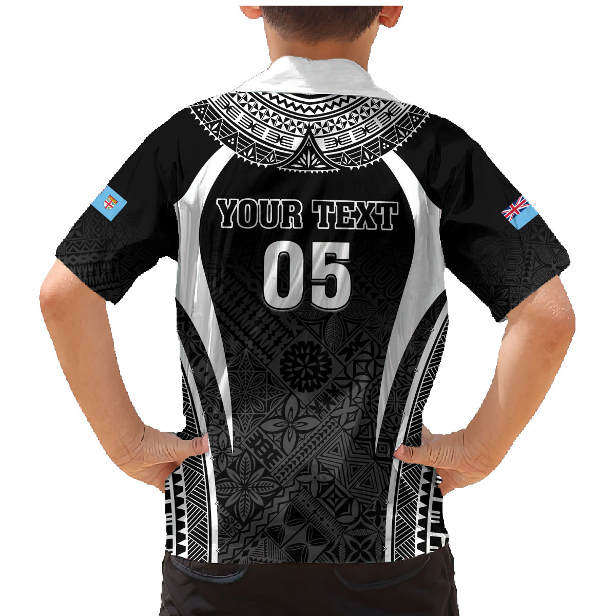 Custom Fiji Rugby Family Matching Mermaid Dress and Hawaiian Shirt Fijian Warrior Black