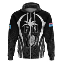 Custom Fiji Rugby Hoodie Fijian Warrior Black