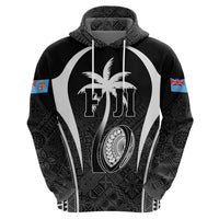 Custom Fiji Rugby Hoodie Fijian Warrior Black