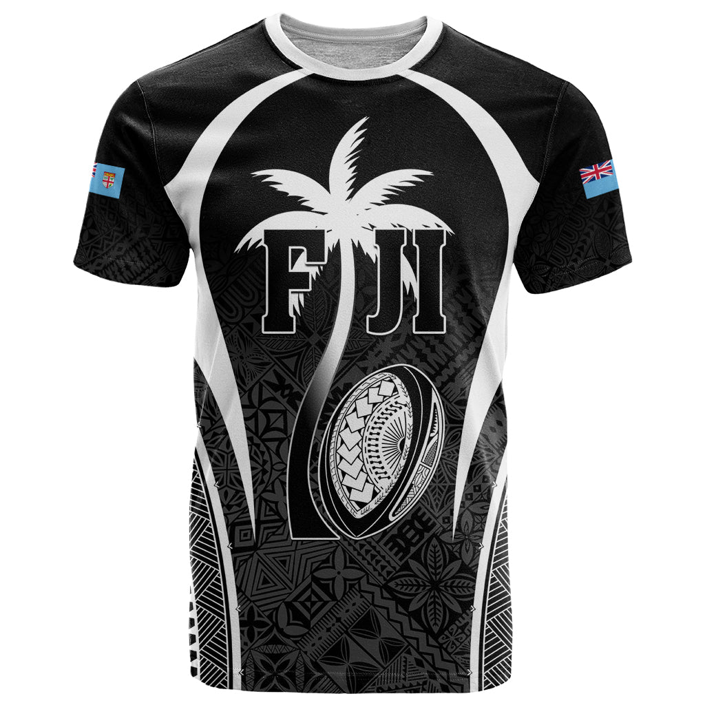 Custom Fiji Rugby T Shirt Fijian Warrior Black