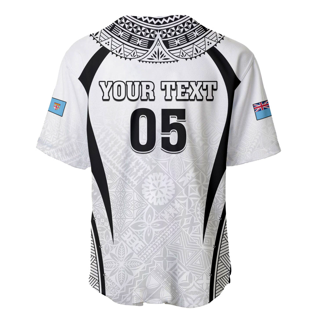 Custom Fiji Rugby Baseball Jersey Fijian Warrior White